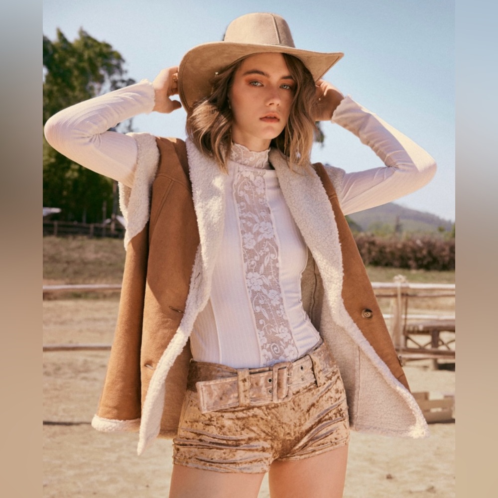 suede shearling vest